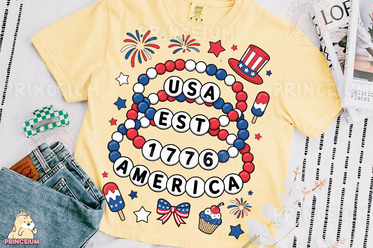 a t - shirt with the words usa est est america on it