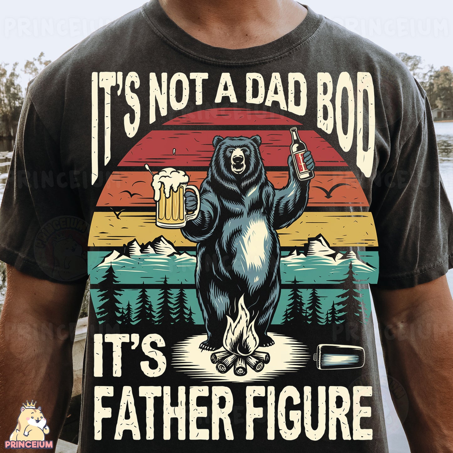 a man wearing a t - shirt that says it's not a dad boo