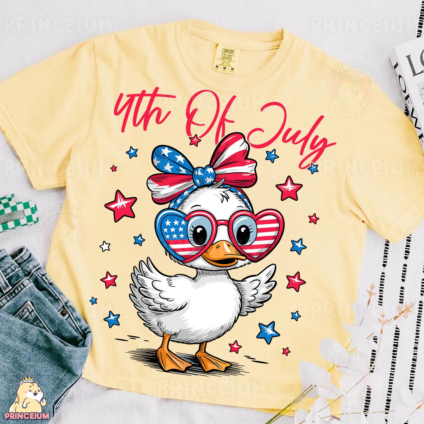 a t - shirt with a duck wearing sunglasses