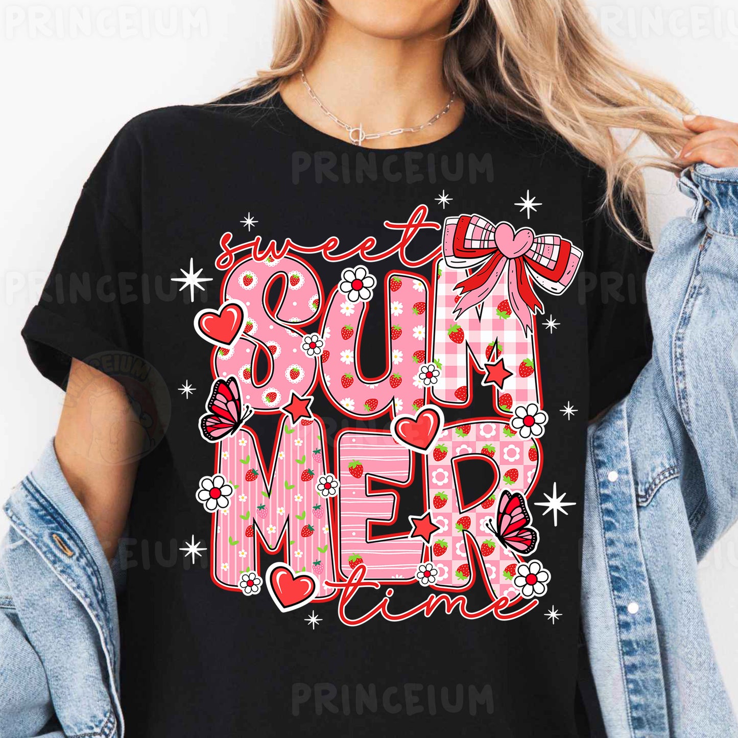 a woman wearing a t - shirt that says sun merl