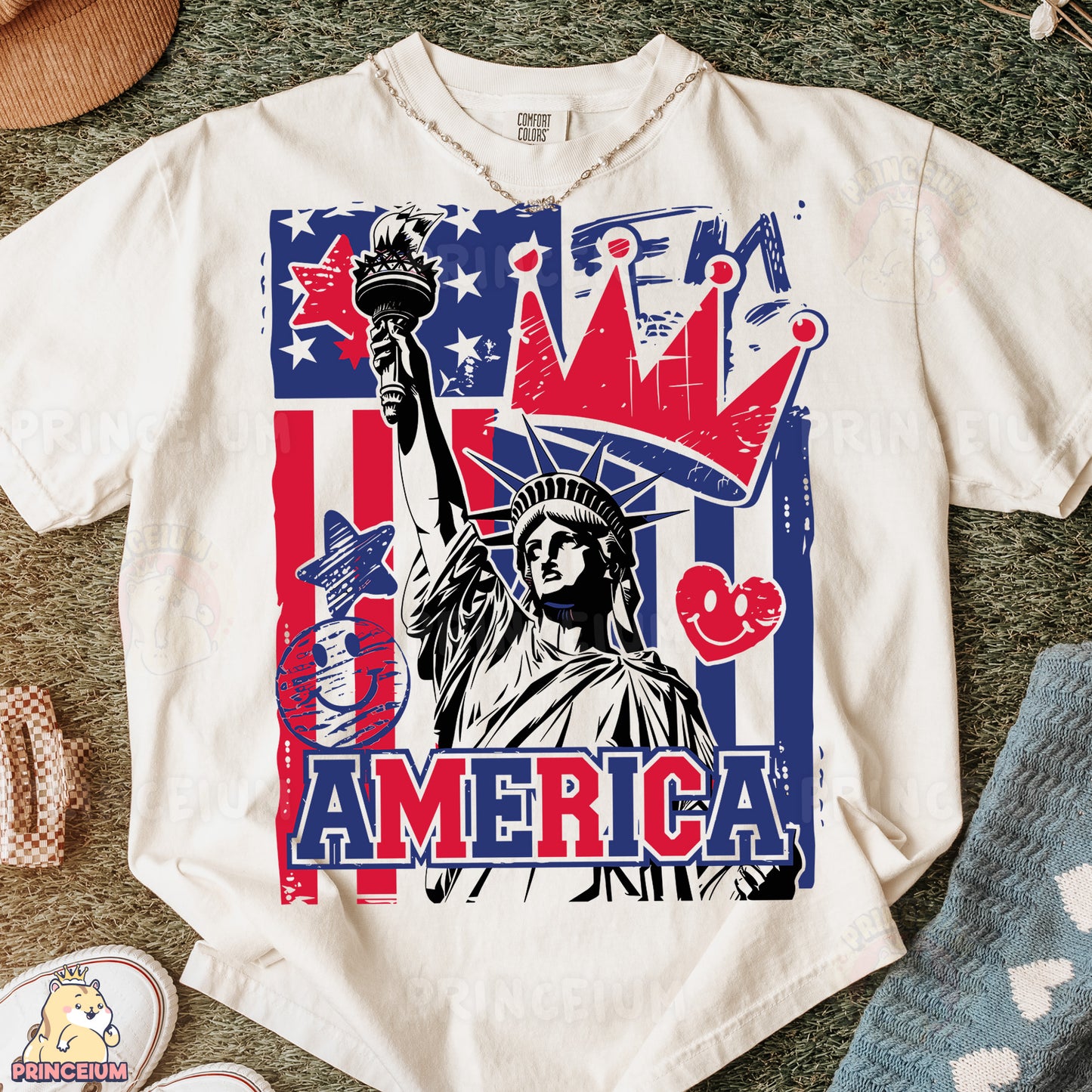 a t - shirt with the statue of liberty on it