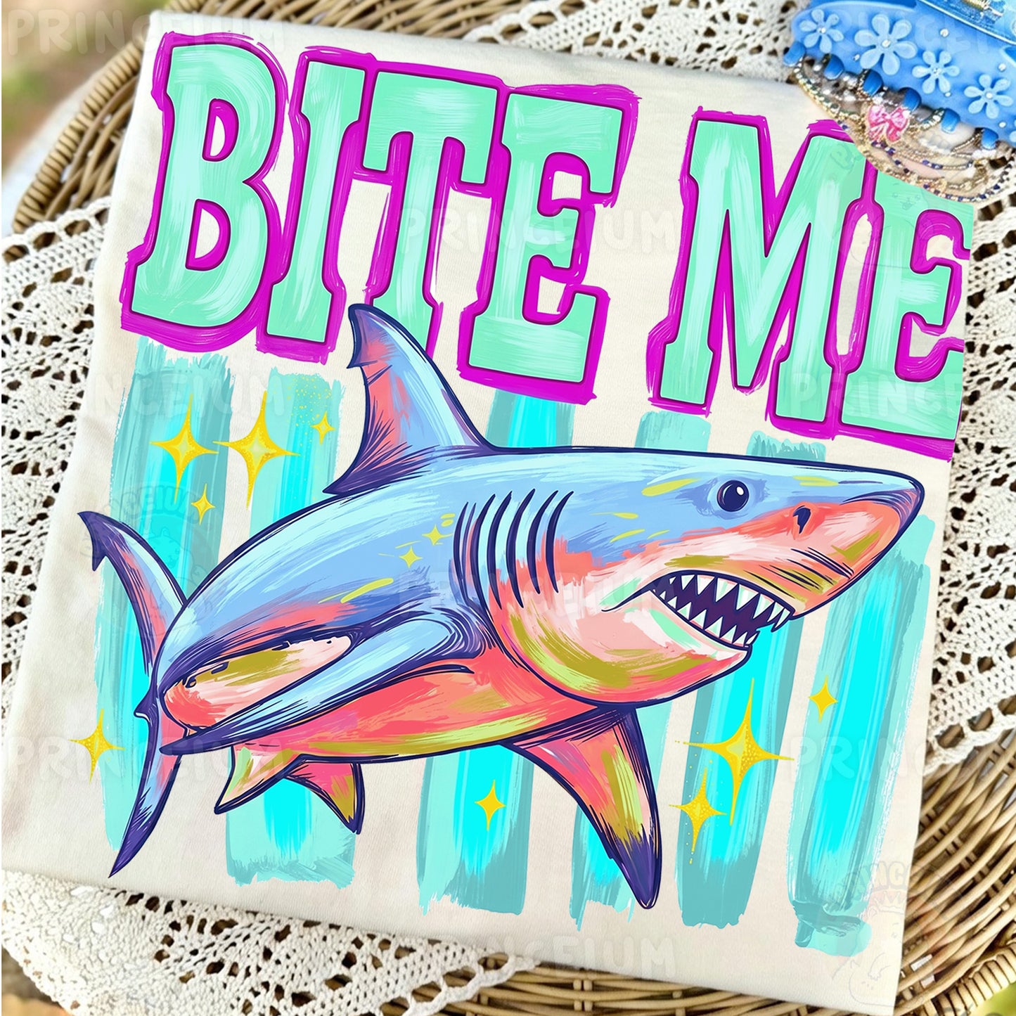 Bite Me Shark PNG, Funny Summer Beach Shirt Design, Shark Sublimation Graphic