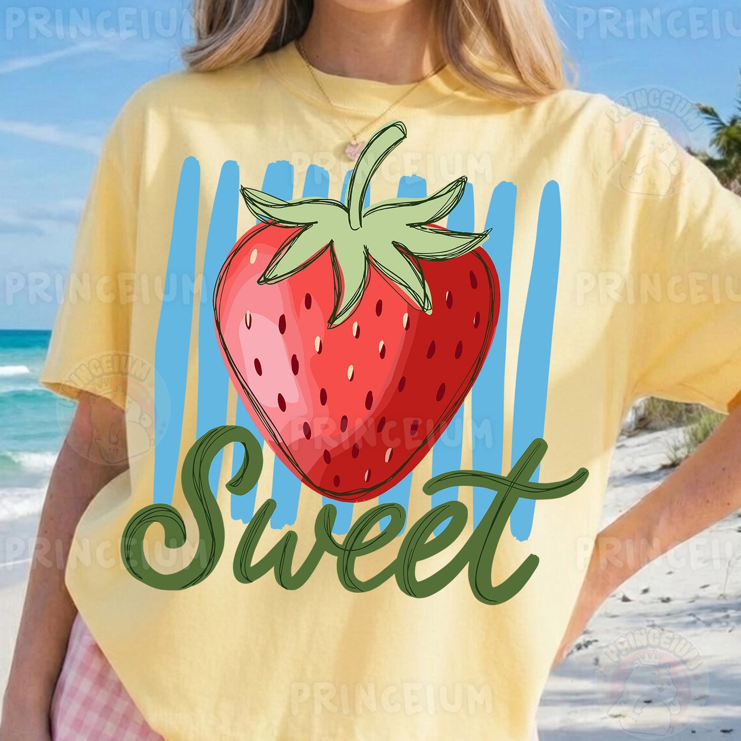 Sweet Strawberry Sublimation Design PNG Fruit Summer Digital Download