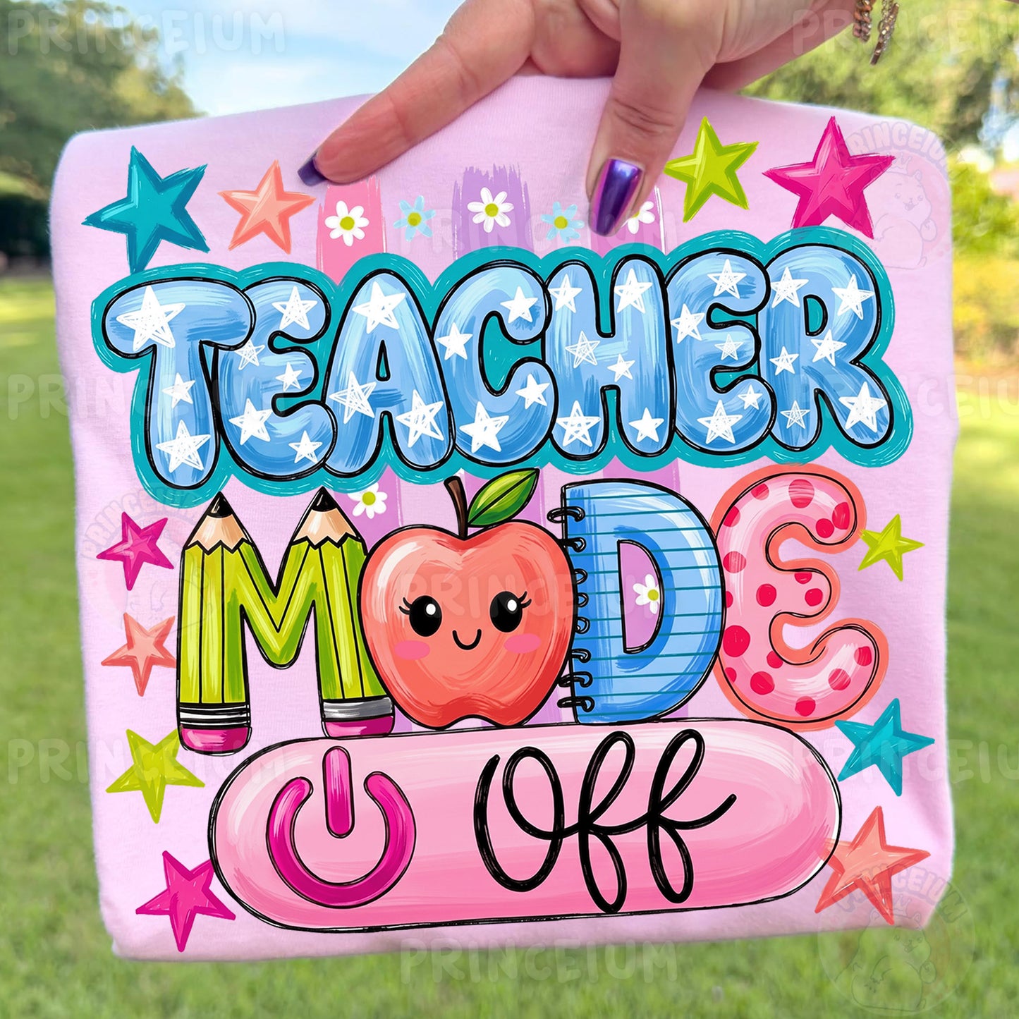 Teacher Mode On PNG, Cute Teacher Shirt Design, Back To School Graphic, Preppy Teacher Sublimation