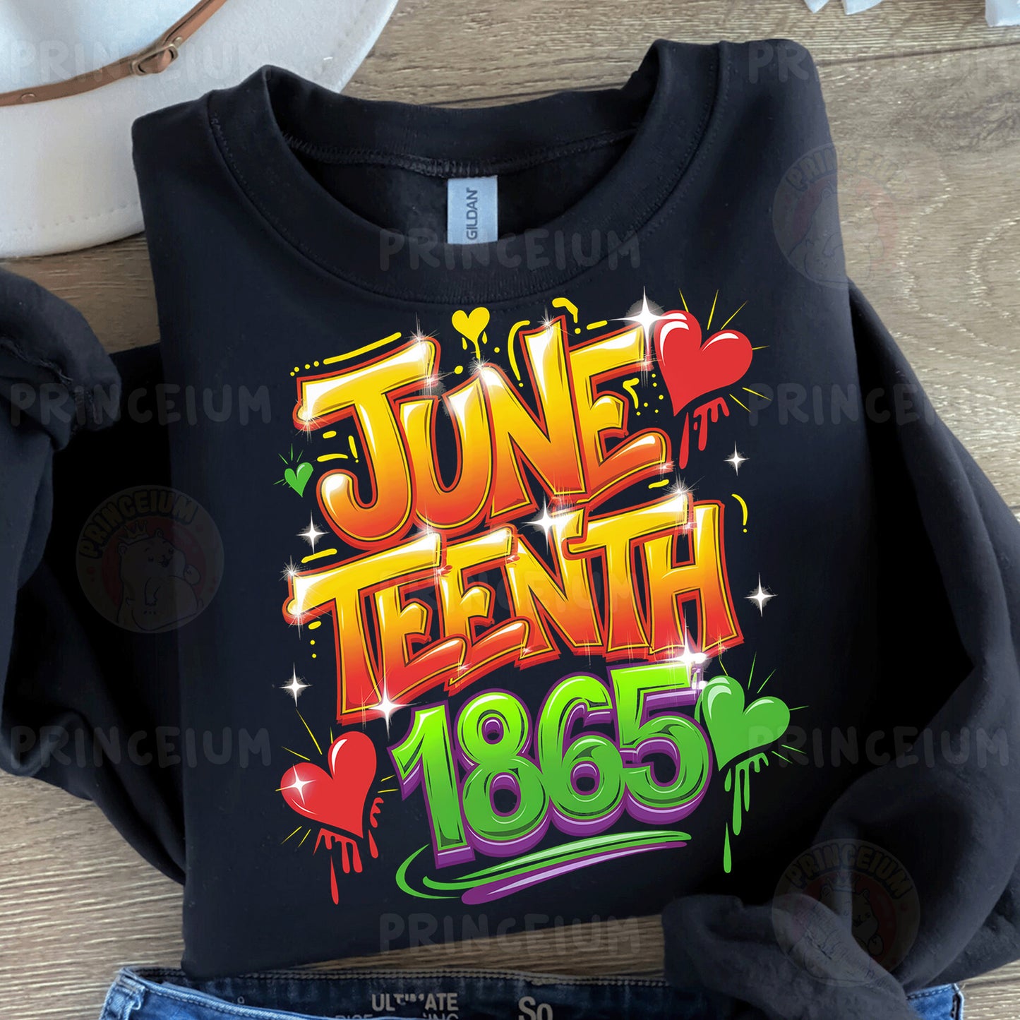 a black t - shirt with the words june tenth printed on it