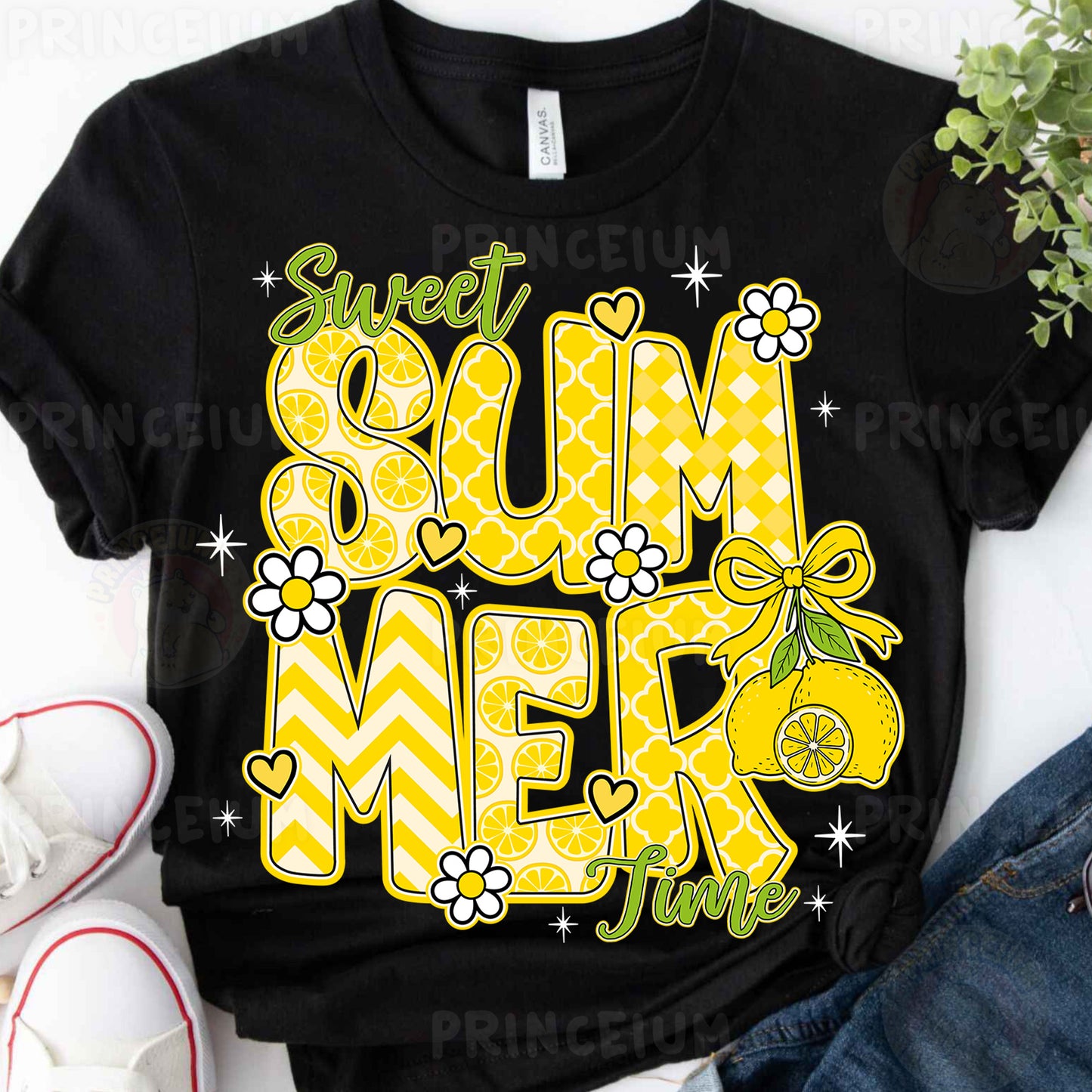 a t - shirt that says sweet summer with lemons on it