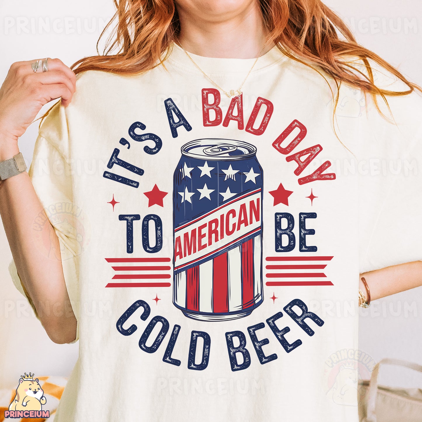 a woman wearing a t - shirt that says it's a bad day to