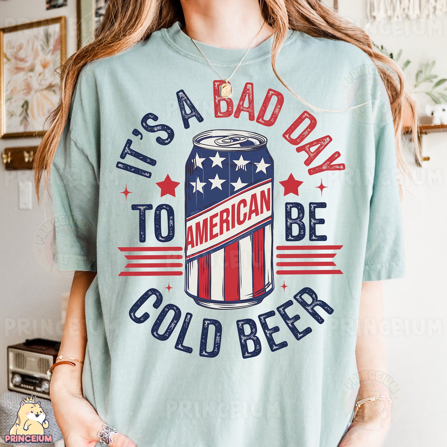 a woman wearing a t - shirt that says it's a bad day to