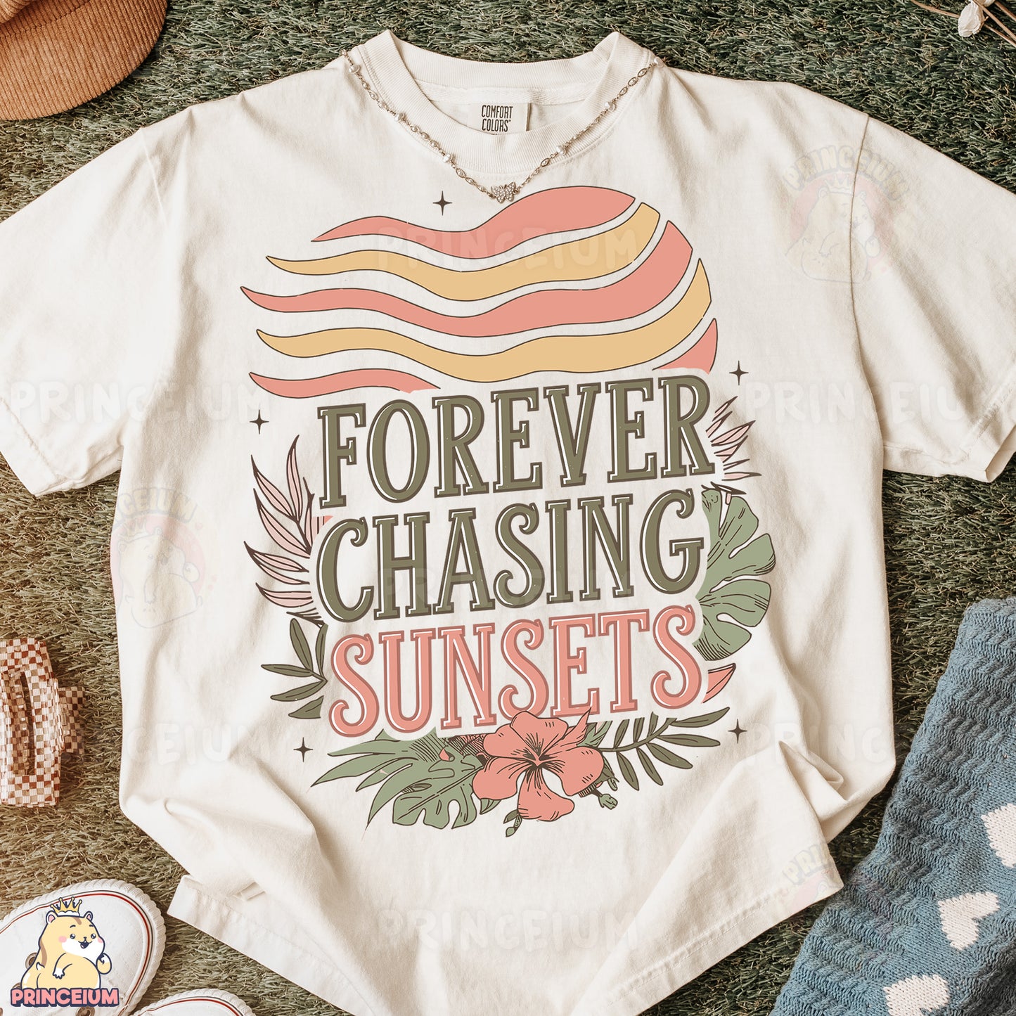 a t - shirt that says forever chasing sunsets on it