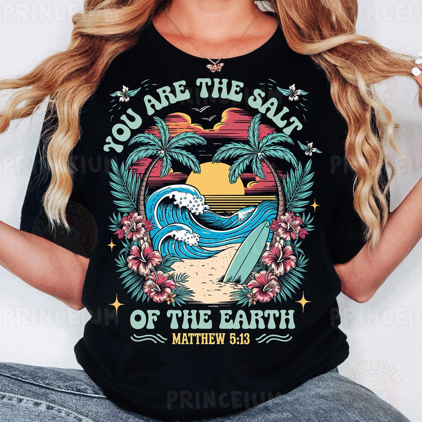a woman wearing a t - shirt that says you are the salt of the earth