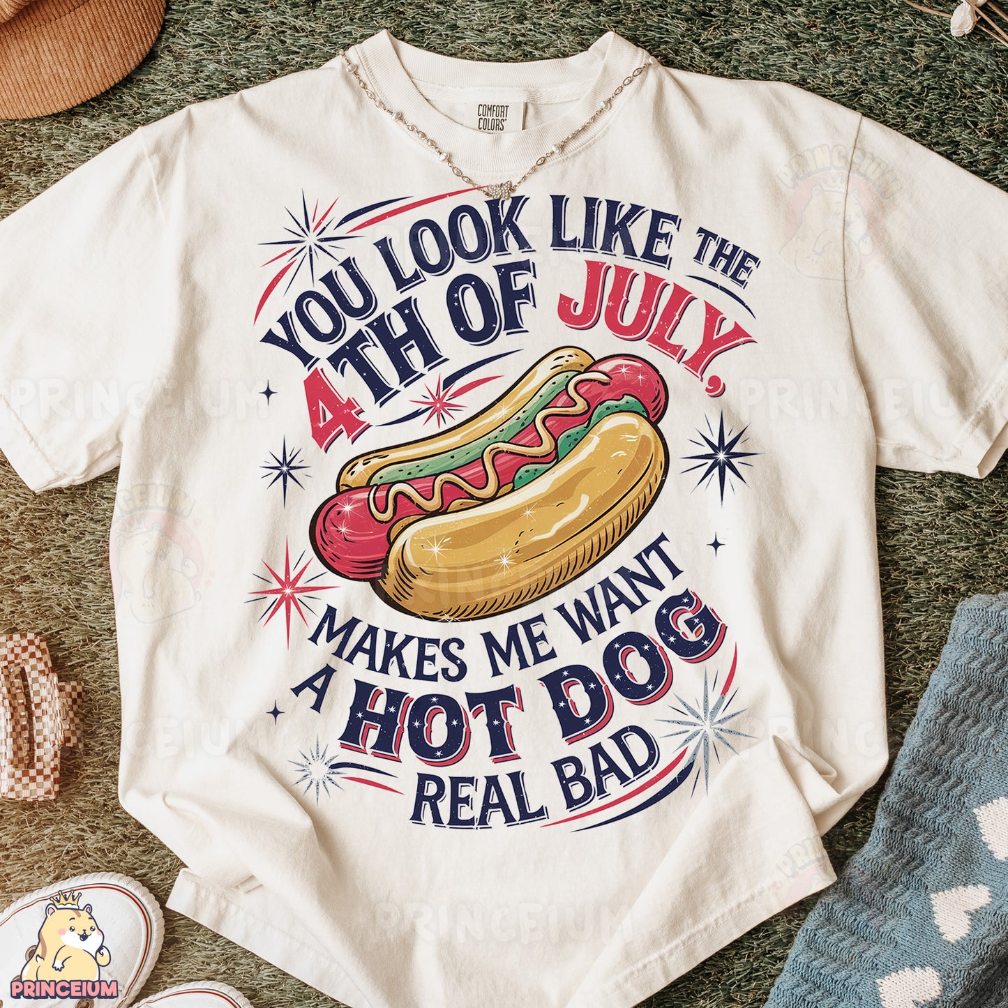 a t - shirt that says you look like the 4th of july makes me want
