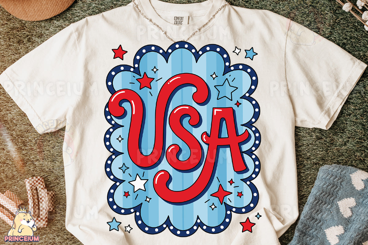 a t - shirt with the word usa printed on it