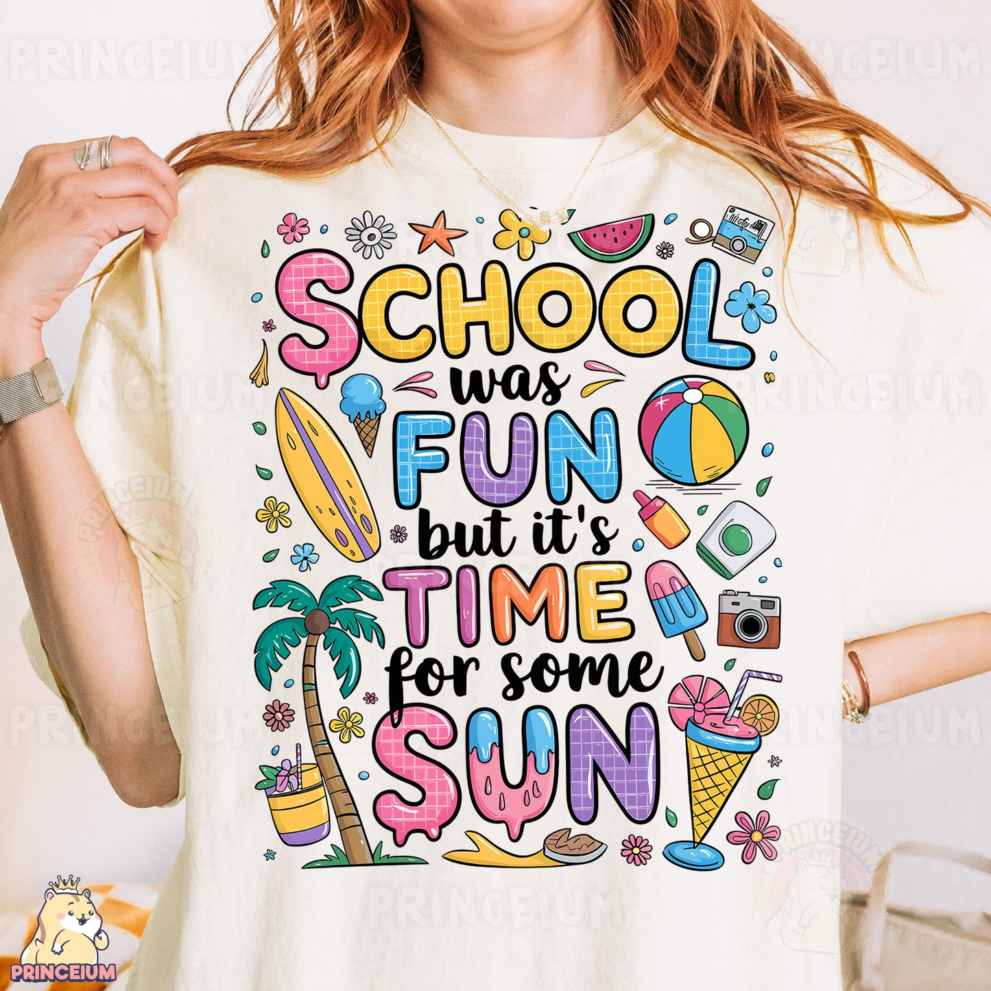 a woman wearing a t - shirt that says school was fun but it's