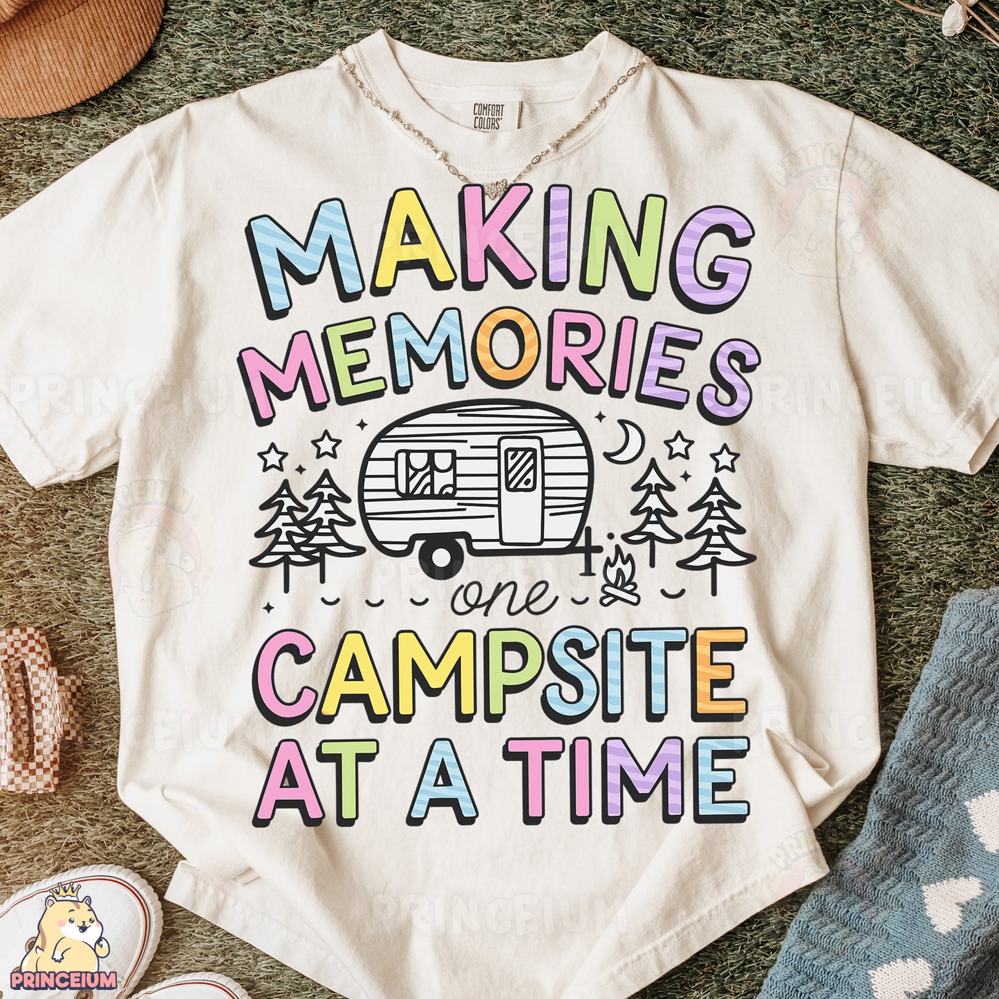 a t - shirt that says making memories are campsite at a time