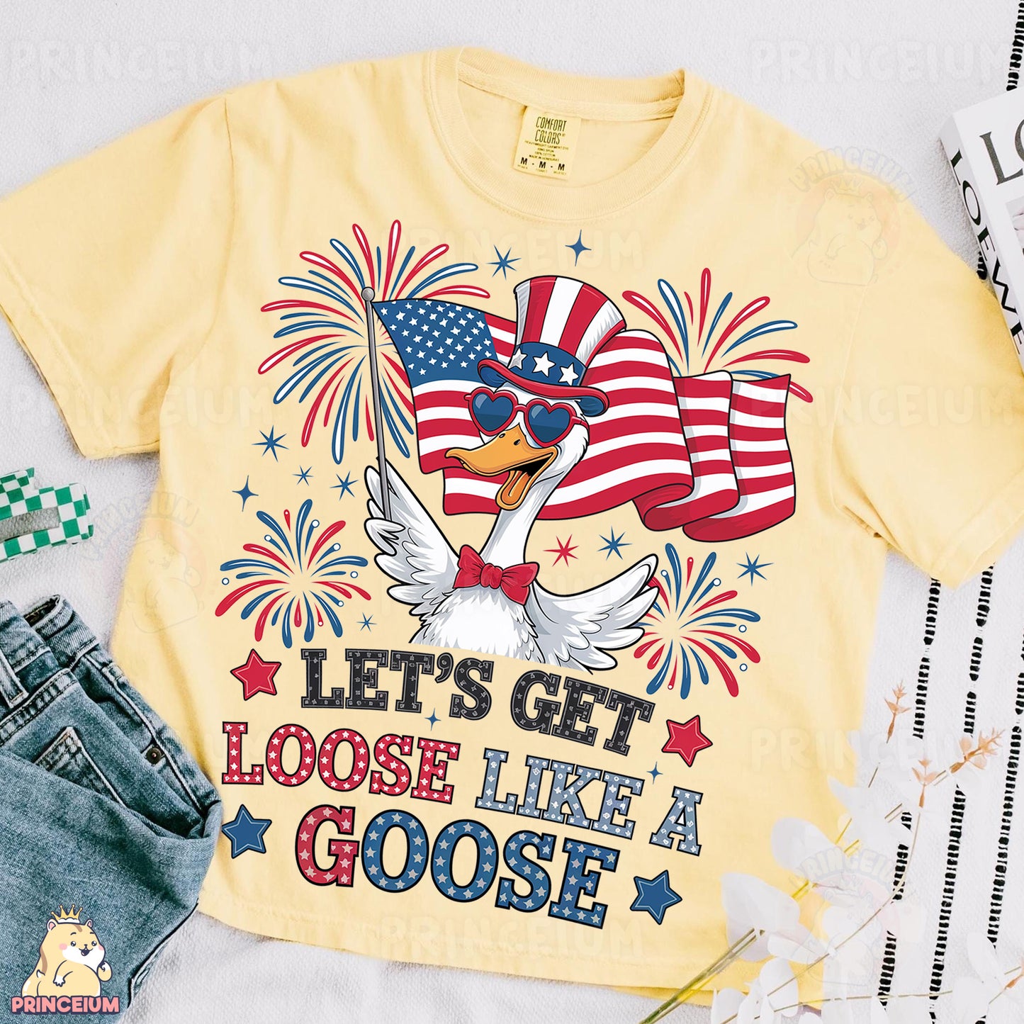 a t - shirt that says let's get loose like a goose