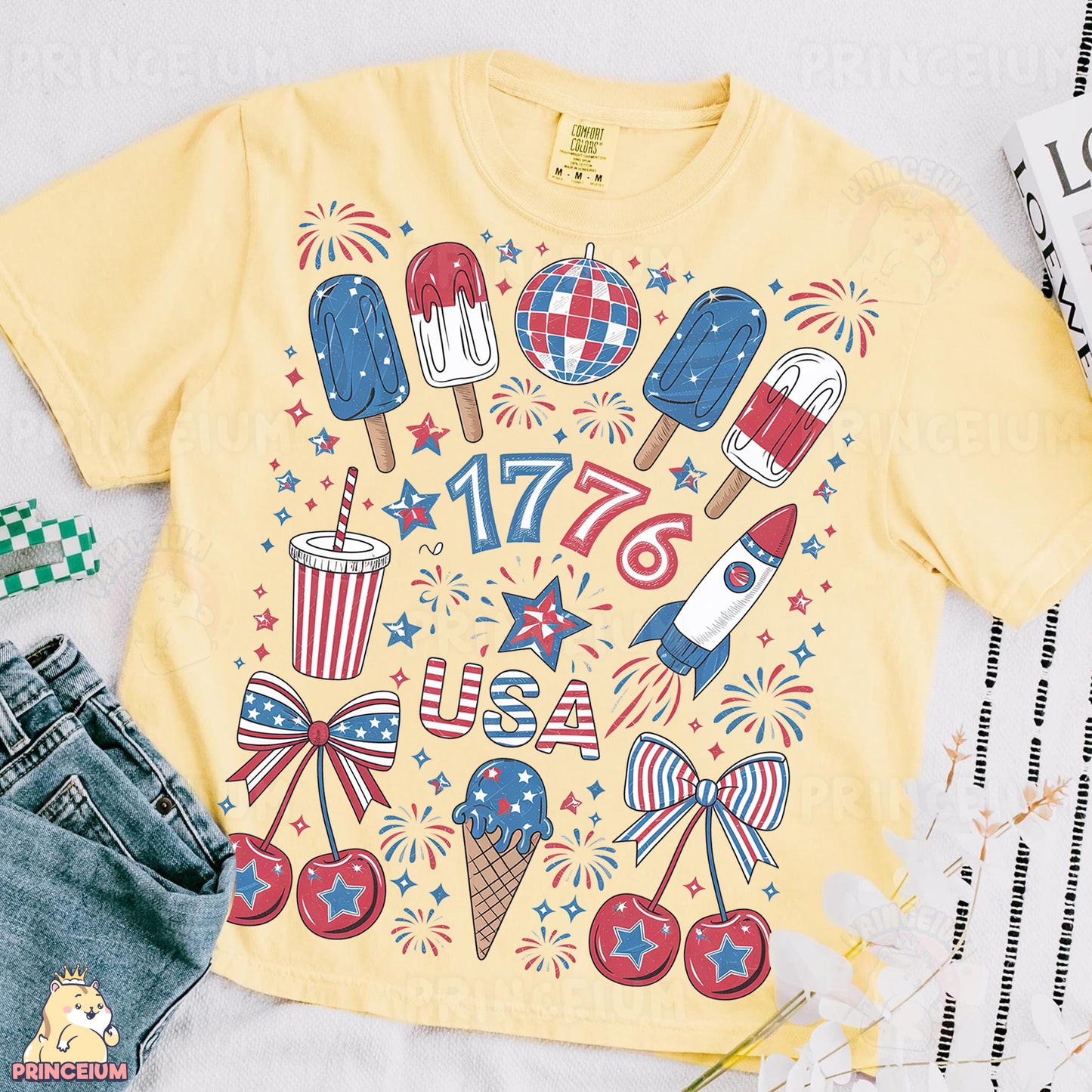 a t - shirt with a fourth of july design on it
