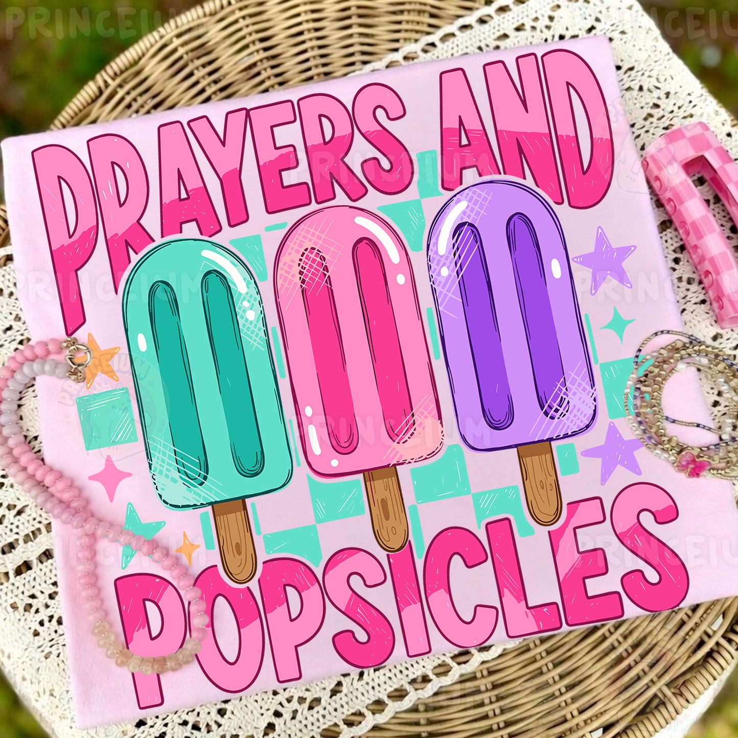 Prayers and Popsicles Sublimation Design PNG | Cute Christian Summer Digital Download