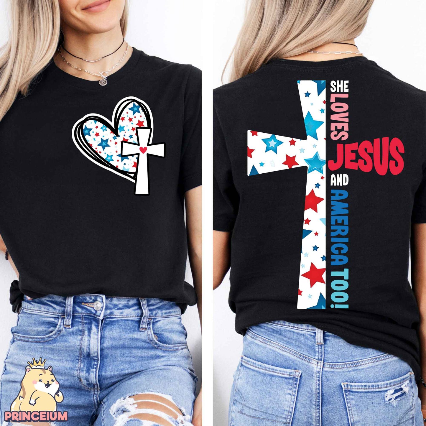 She Loves Jesus and America Too Png, 4th of July, Fourth of July Png, Independence Day, America Png, Sublimation Designs Digital Download