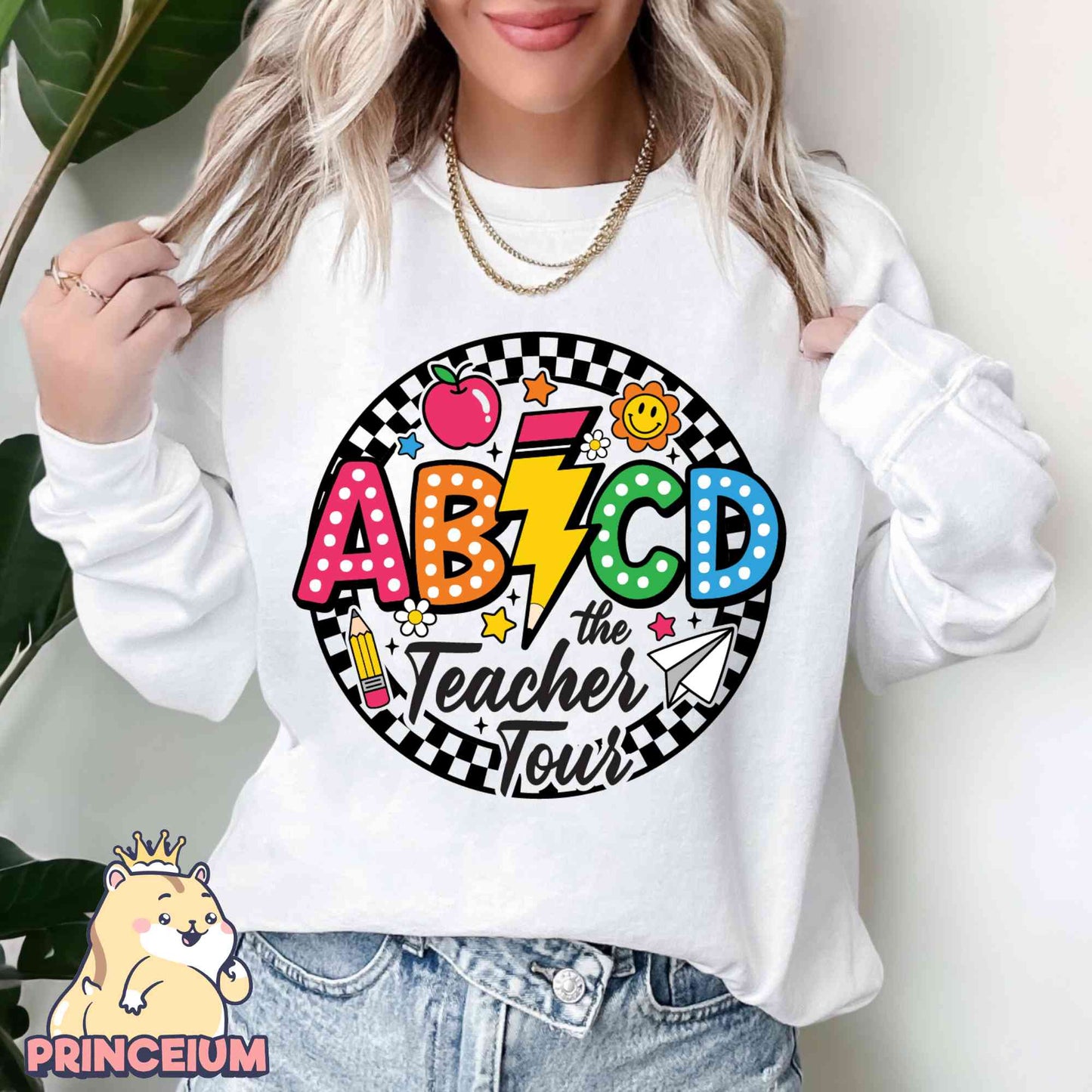 Retro Teacher Png, ABCD Teacher Tour Png, End of Year Png, Back to School, Teacher Gift, Kindergarten Teacher, Elementary School Sublimation