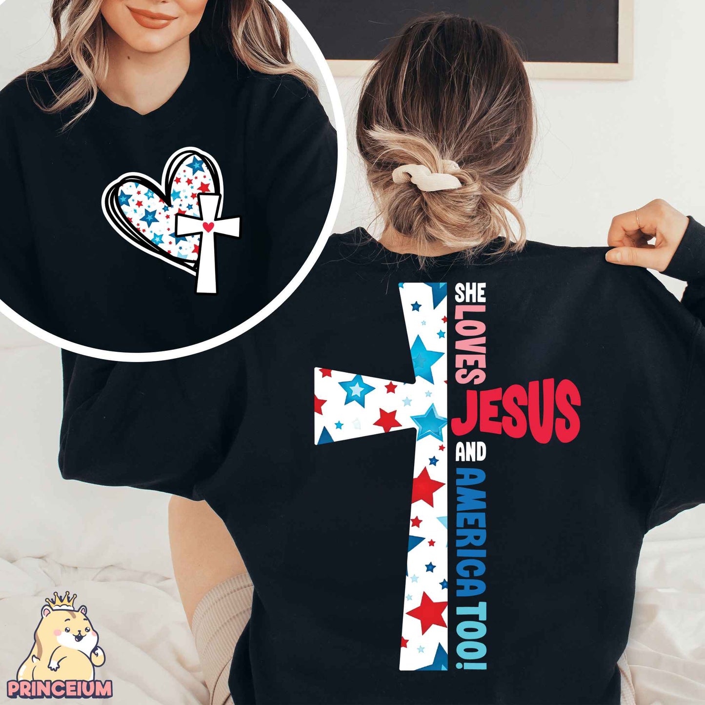 She Loves Jesus and America Too Png, 4th of July, Fourth of July Png, Independence Day, America Png, Sublimation Designs Digital Download
