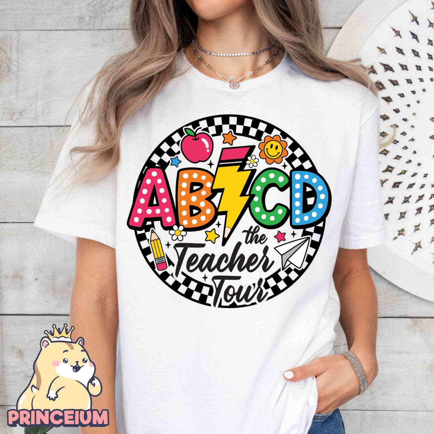 Retro Teacher Png, ABCD Teacher Tour Png, End of Year Png, Back to School, Teacher Gift, Kindergarten Teacher, Elementary School Sublimation