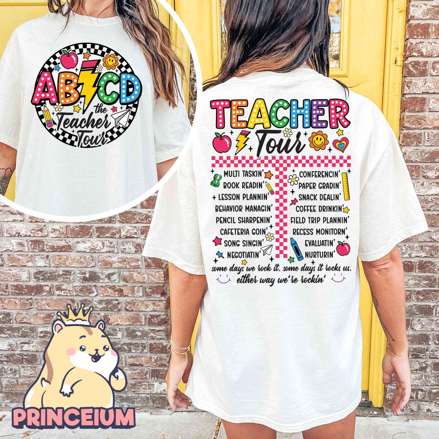 Retro Teacher Png, ABCD Teacher Tour Png, End of Year Png, Back to School, Teacher Gift, Kindergarten Teacher, Elementary School Sublimation
