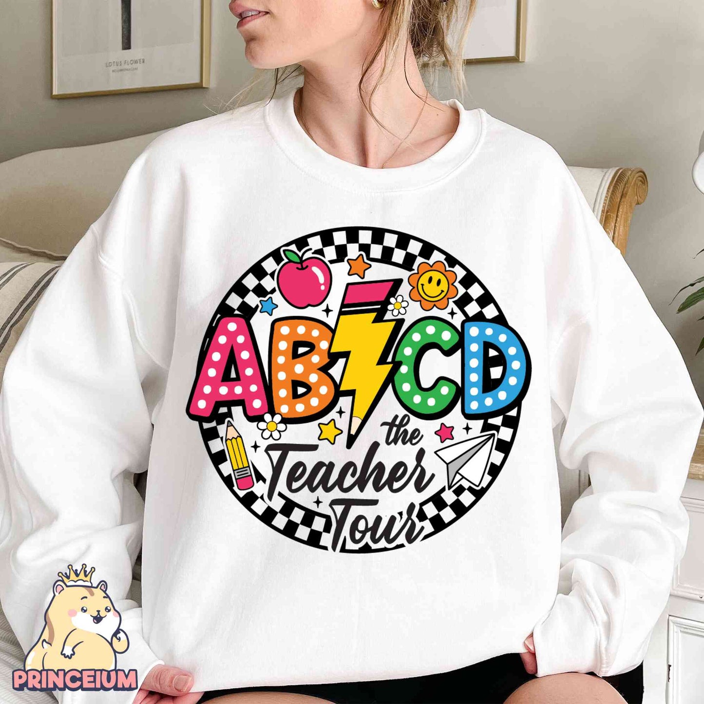 Retro Teacher Png, ABCD Teacher Tour Png, End of Year Png, Back to School, Teacher Gift, Kindergarten Teacher, Elementary School Sublimation