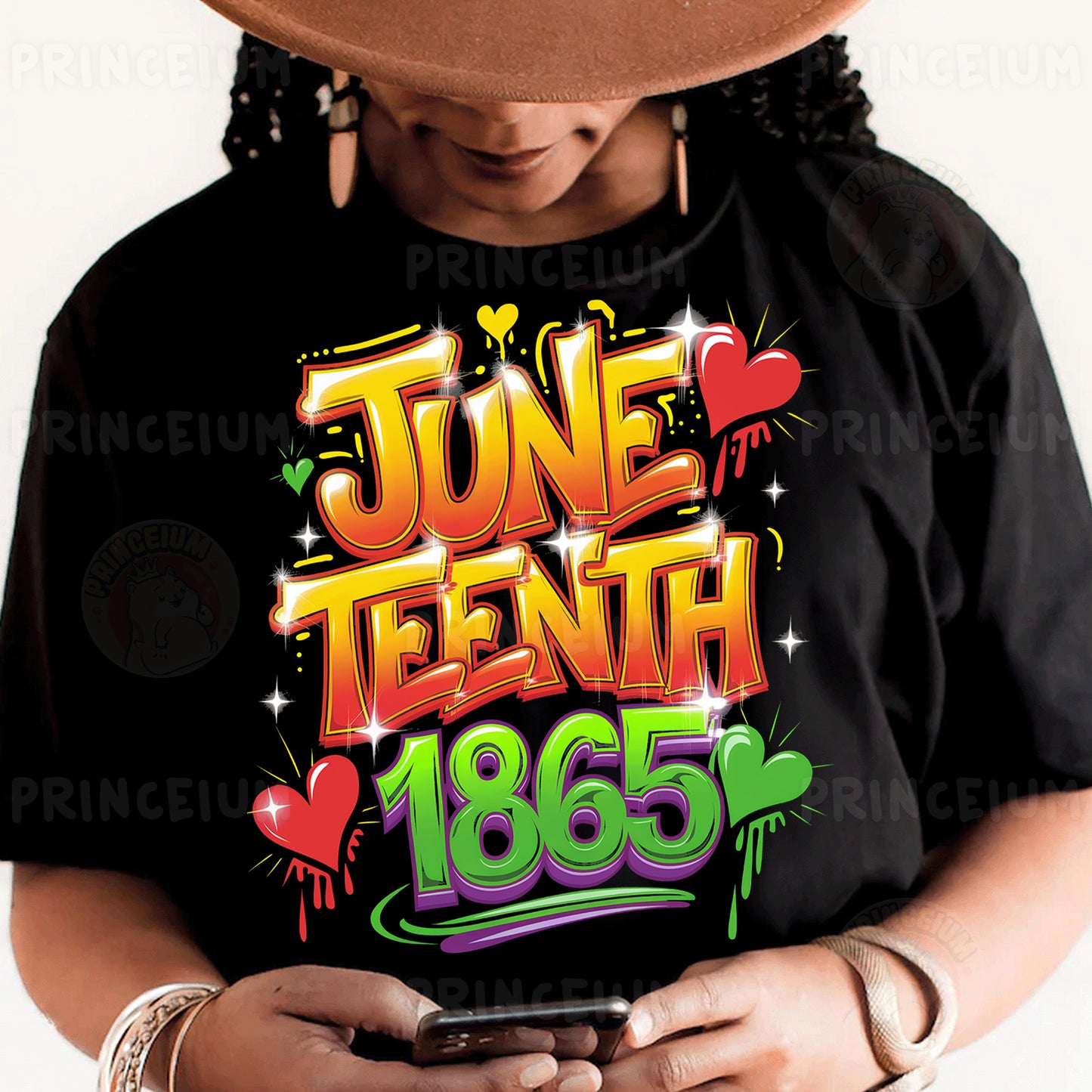 a person wearing a black shirt and a hat holding a cell phone