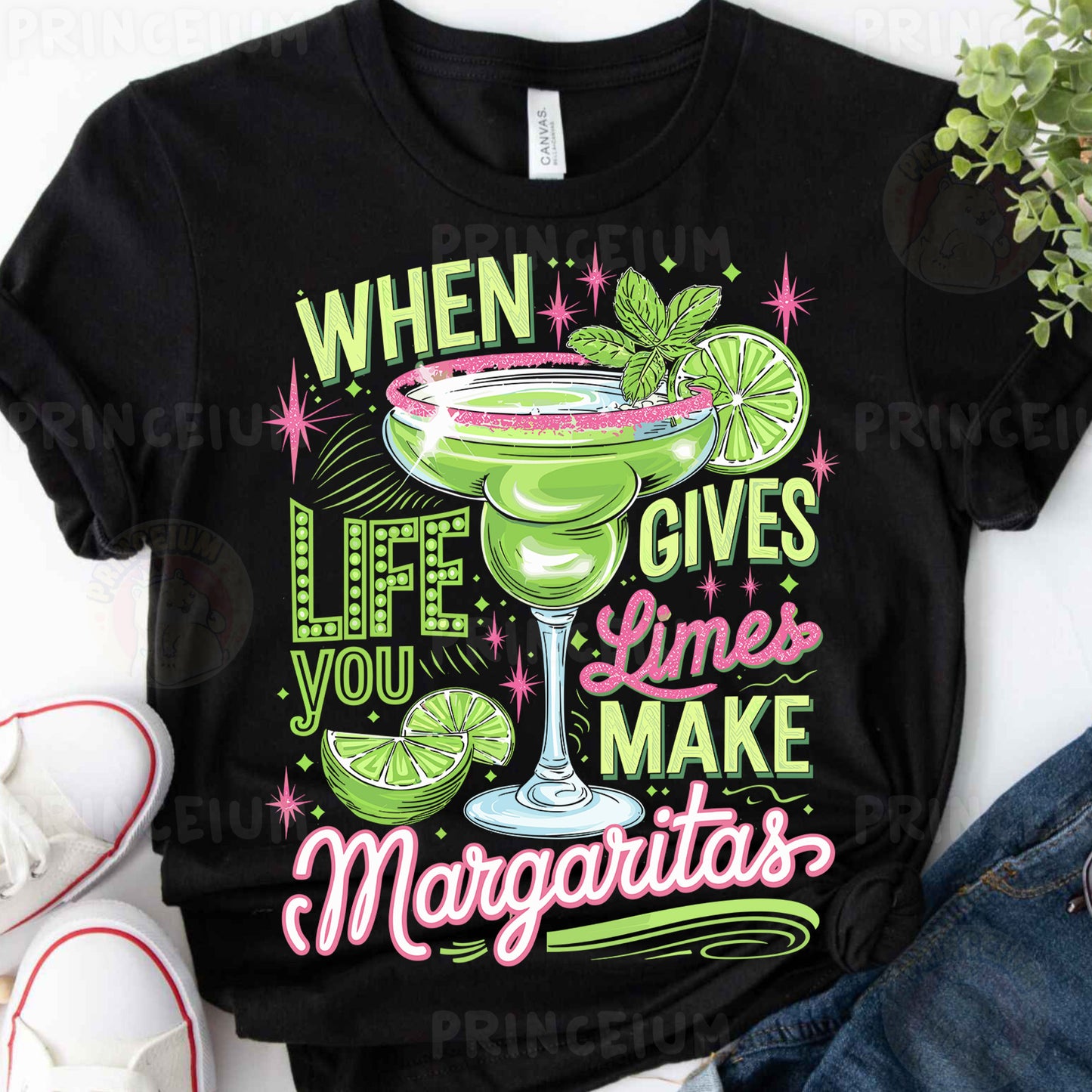 a t - shirt that says when life gives limes make margaritas