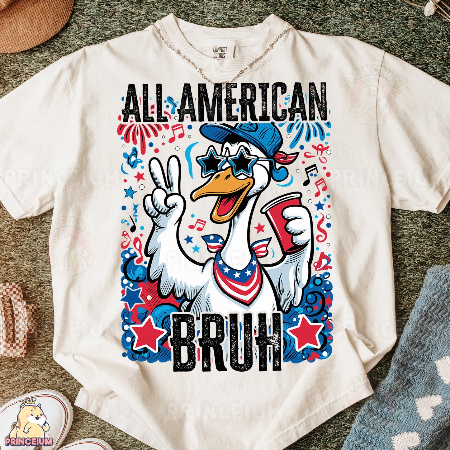 a t - shirt with an image of a duck on it