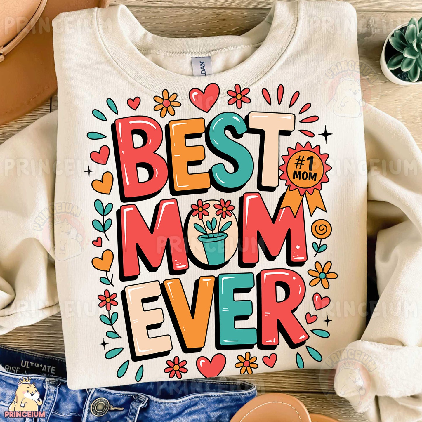 a t - shirt with the words best mom ever on it
