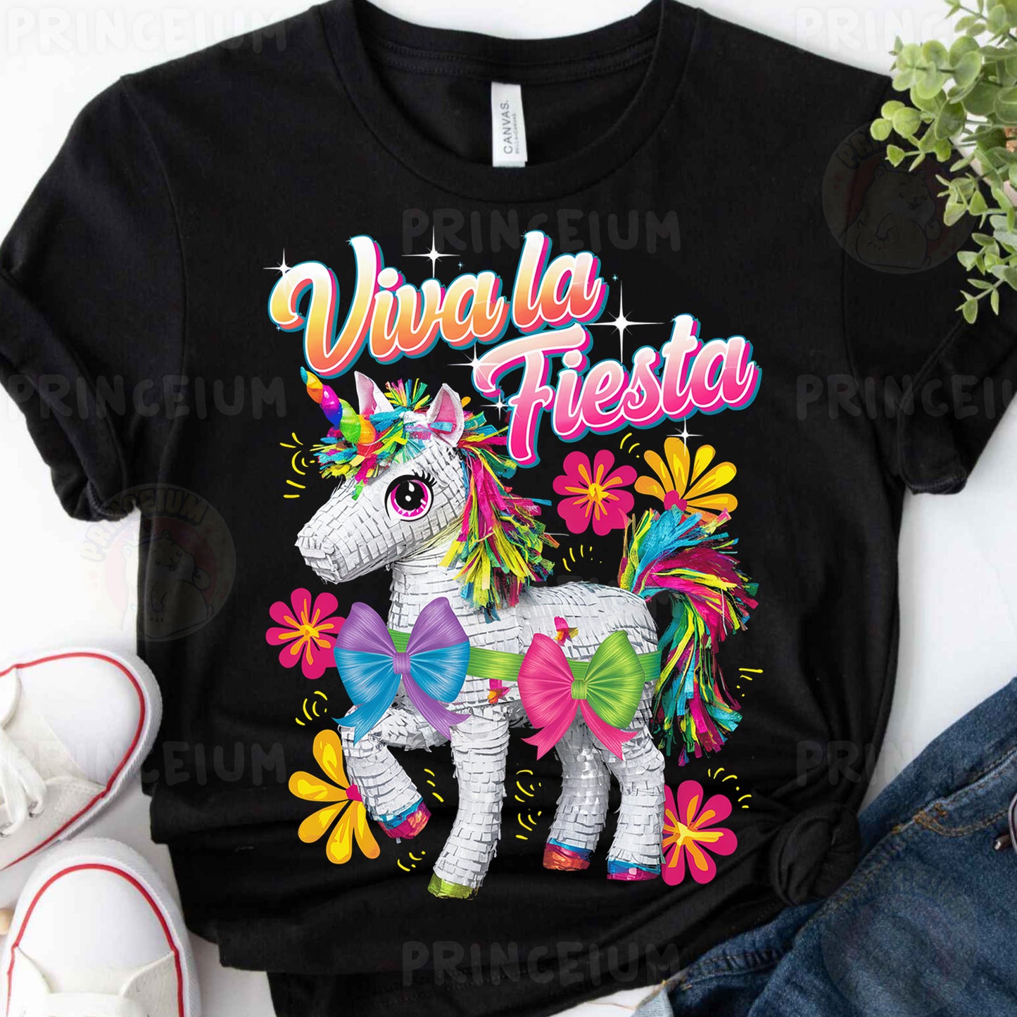 a black shirt with a unicorn on it