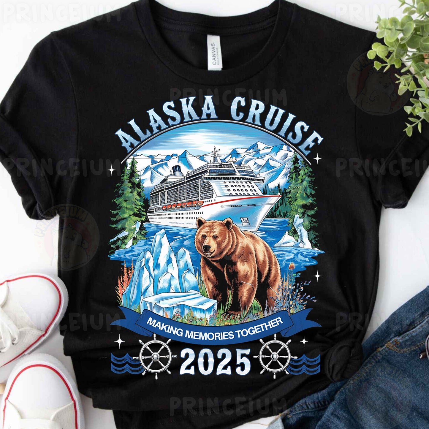 a black alaska cruise shirt with a bear on it