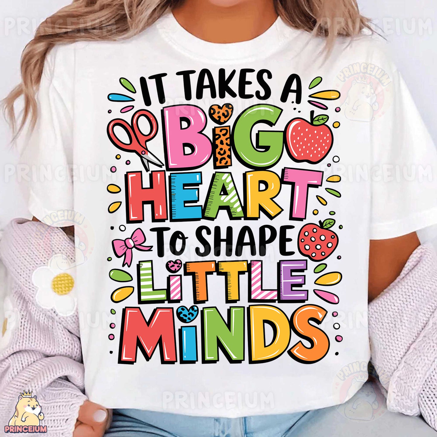 a woman wearing a t - shirt that says it takes a big heart to shape
