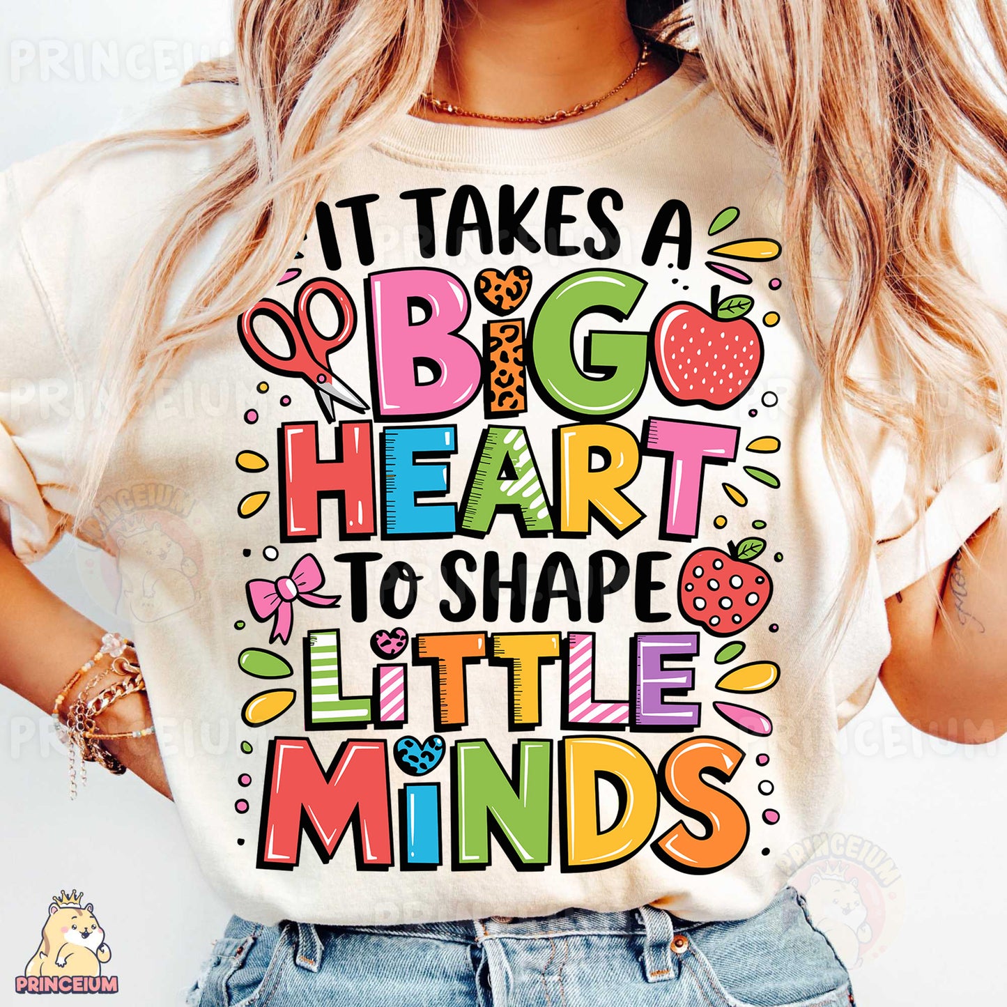 a woman wearing a t - shirt that says it takes a big heart to shape