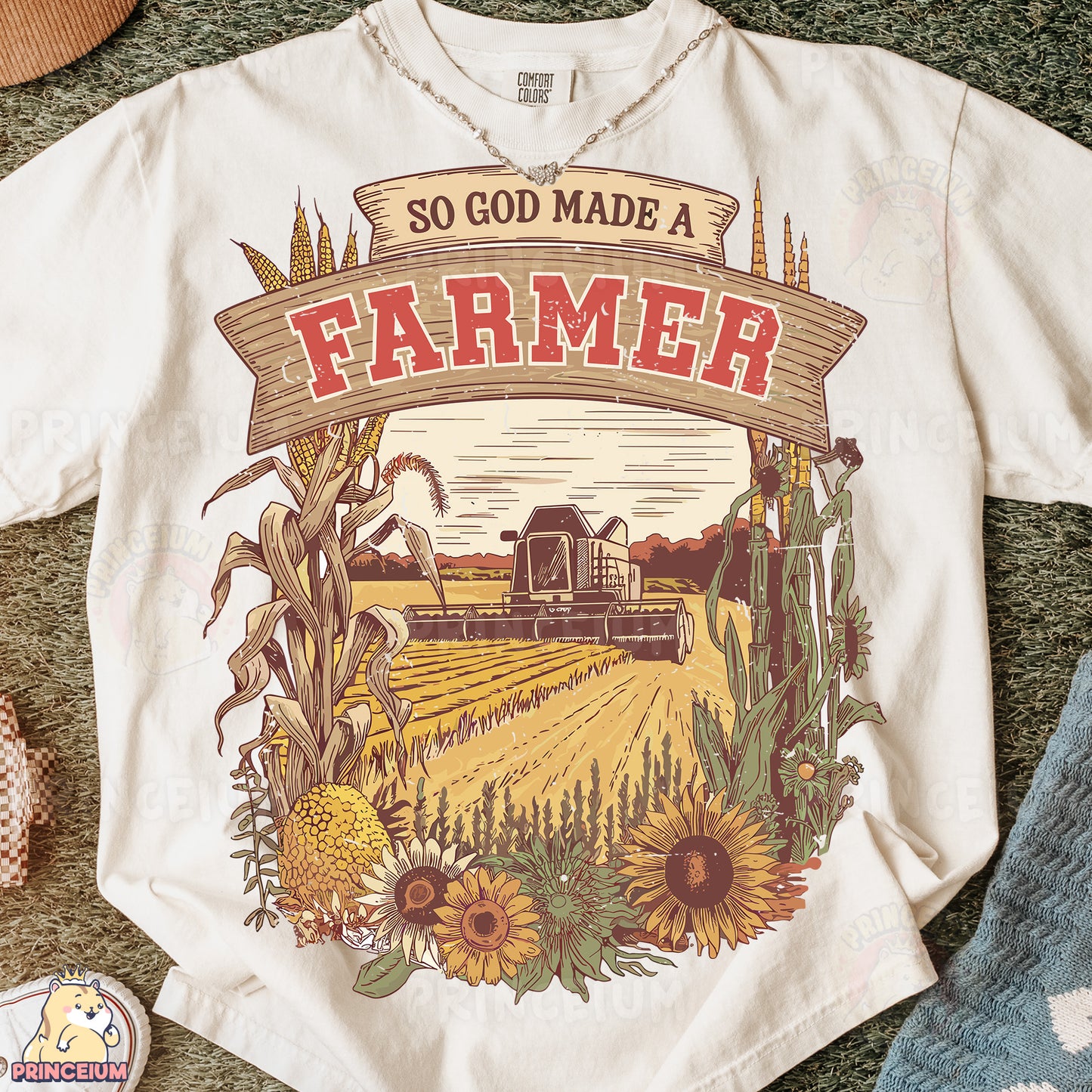 a t - shirt that says so god made a farmer