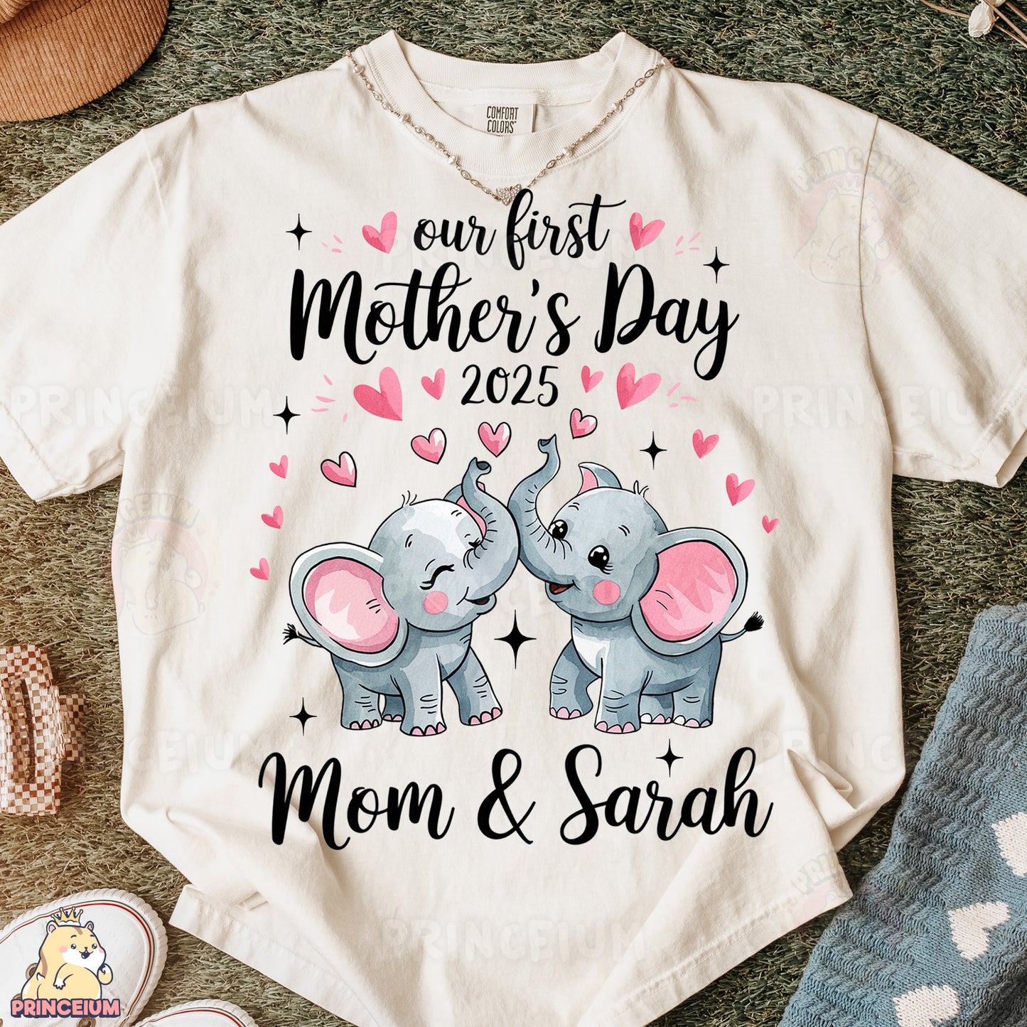 a couple of elephants that are on a shirt