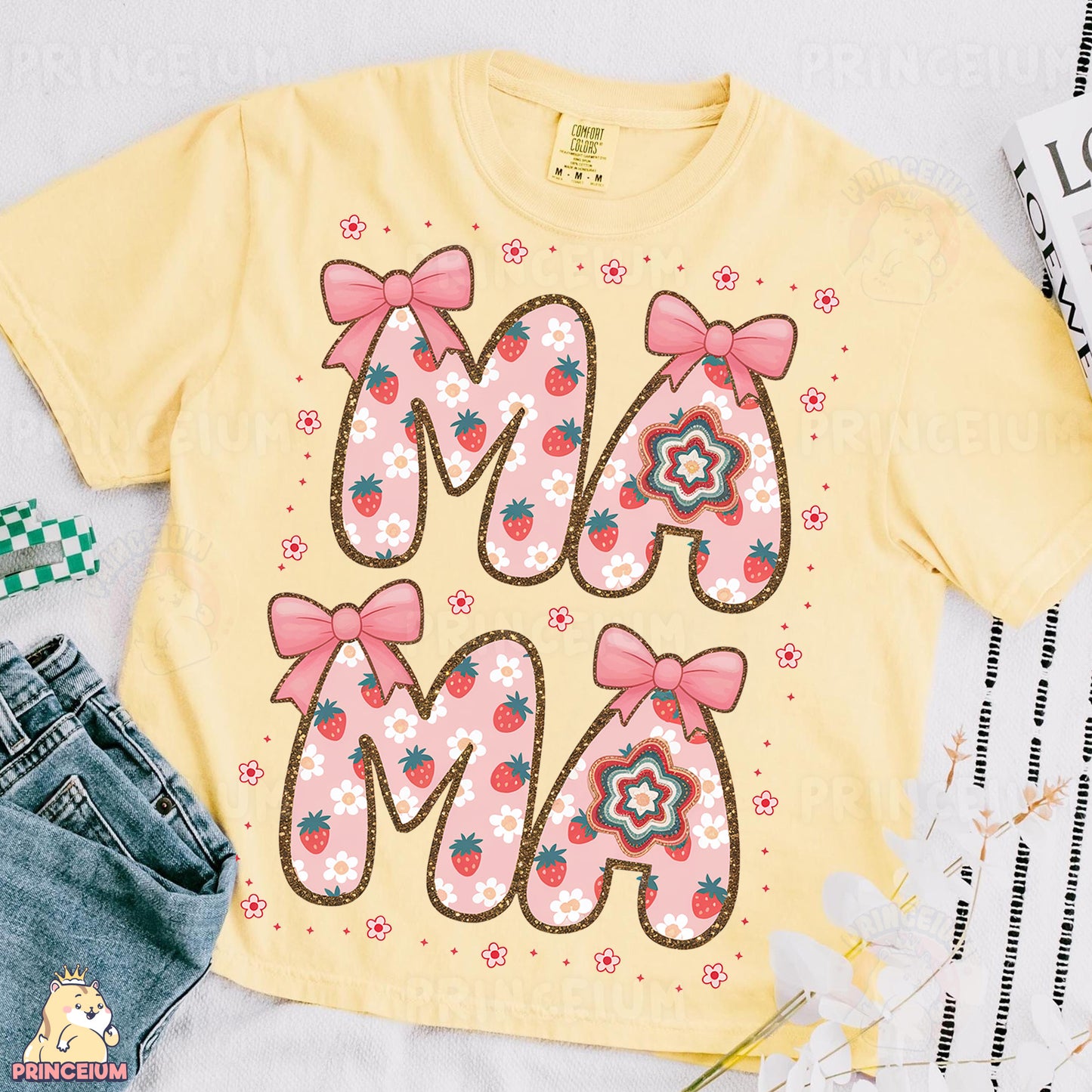 a t - shirt with the word mom on it