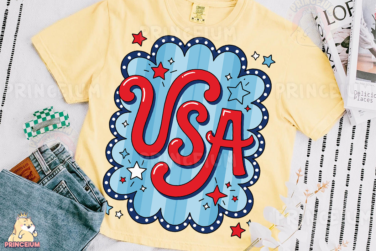 a t - shirt with the word usa printed on it