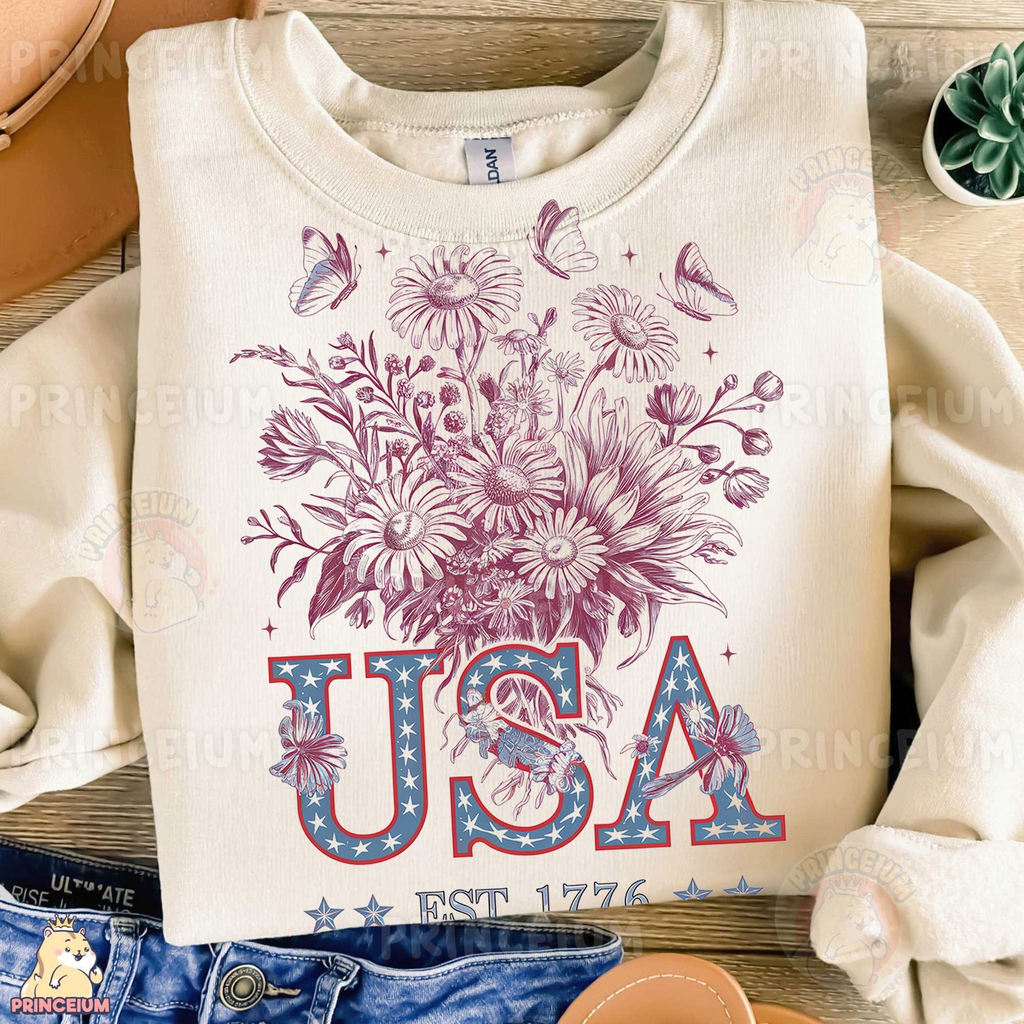 a t - shirt with a bouquet of flowers on it