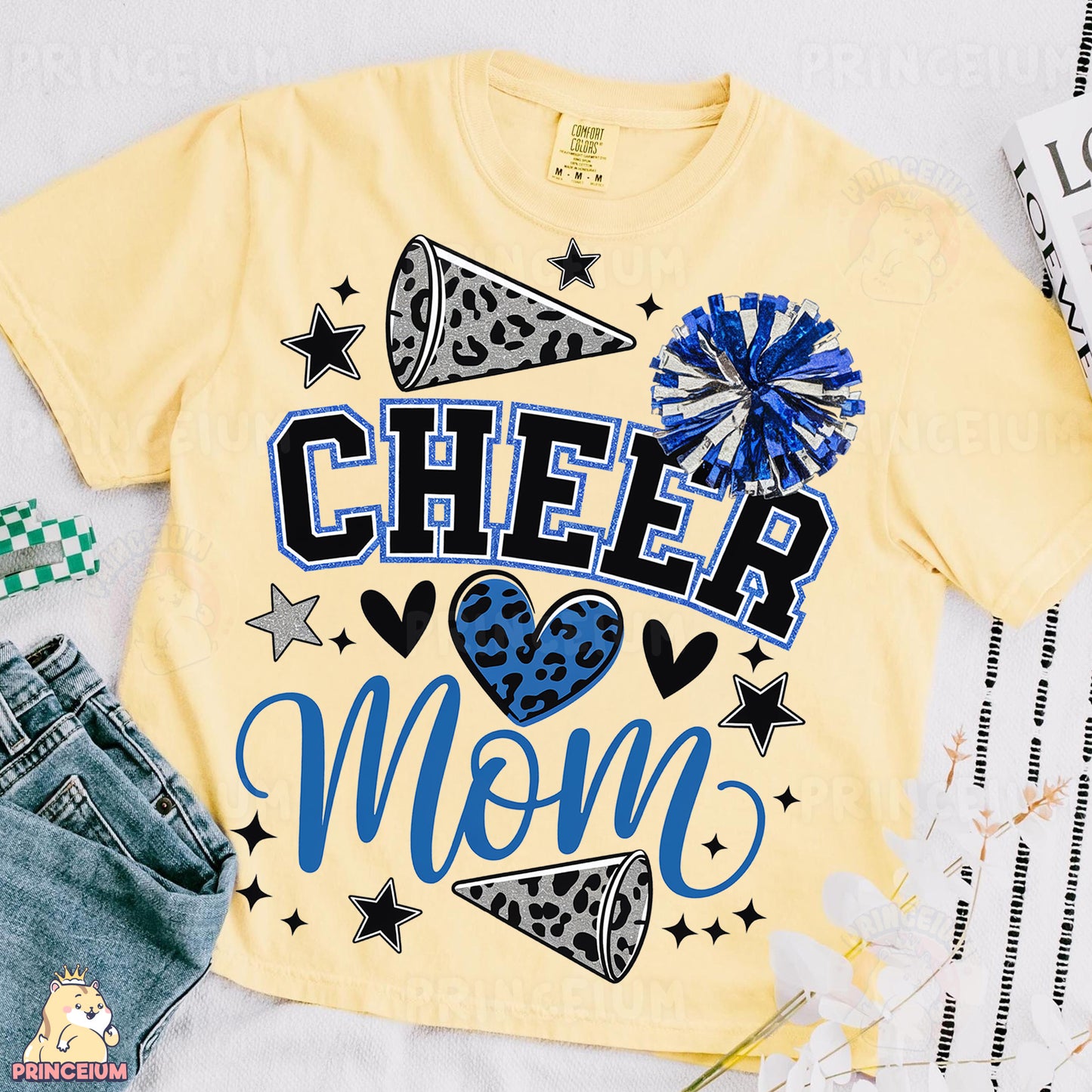 a cheer mom shirt with a cheer pom on it