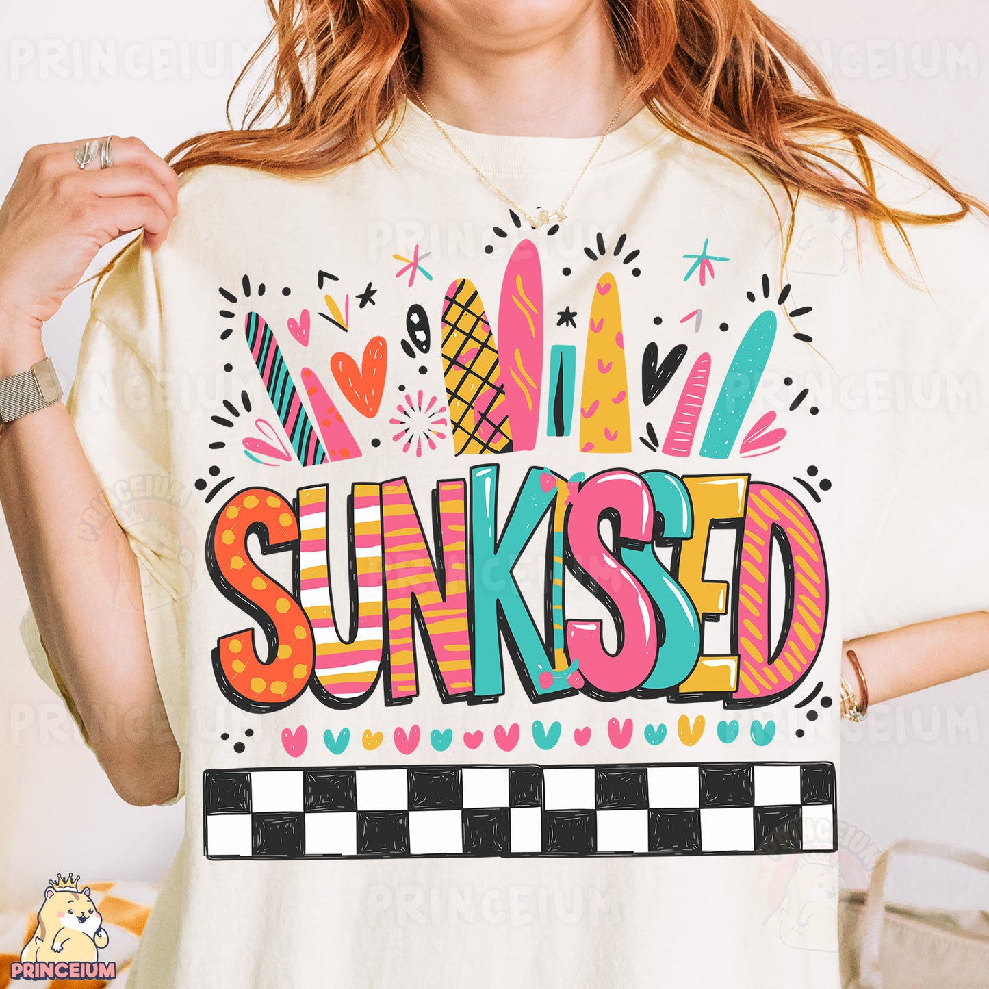 a woman wearing a shirt that says sunked