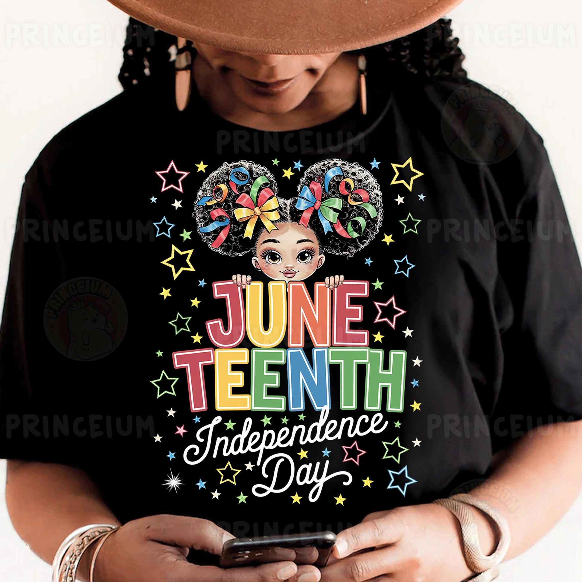 a person wearing a black shirt and a hat holding a cell phone