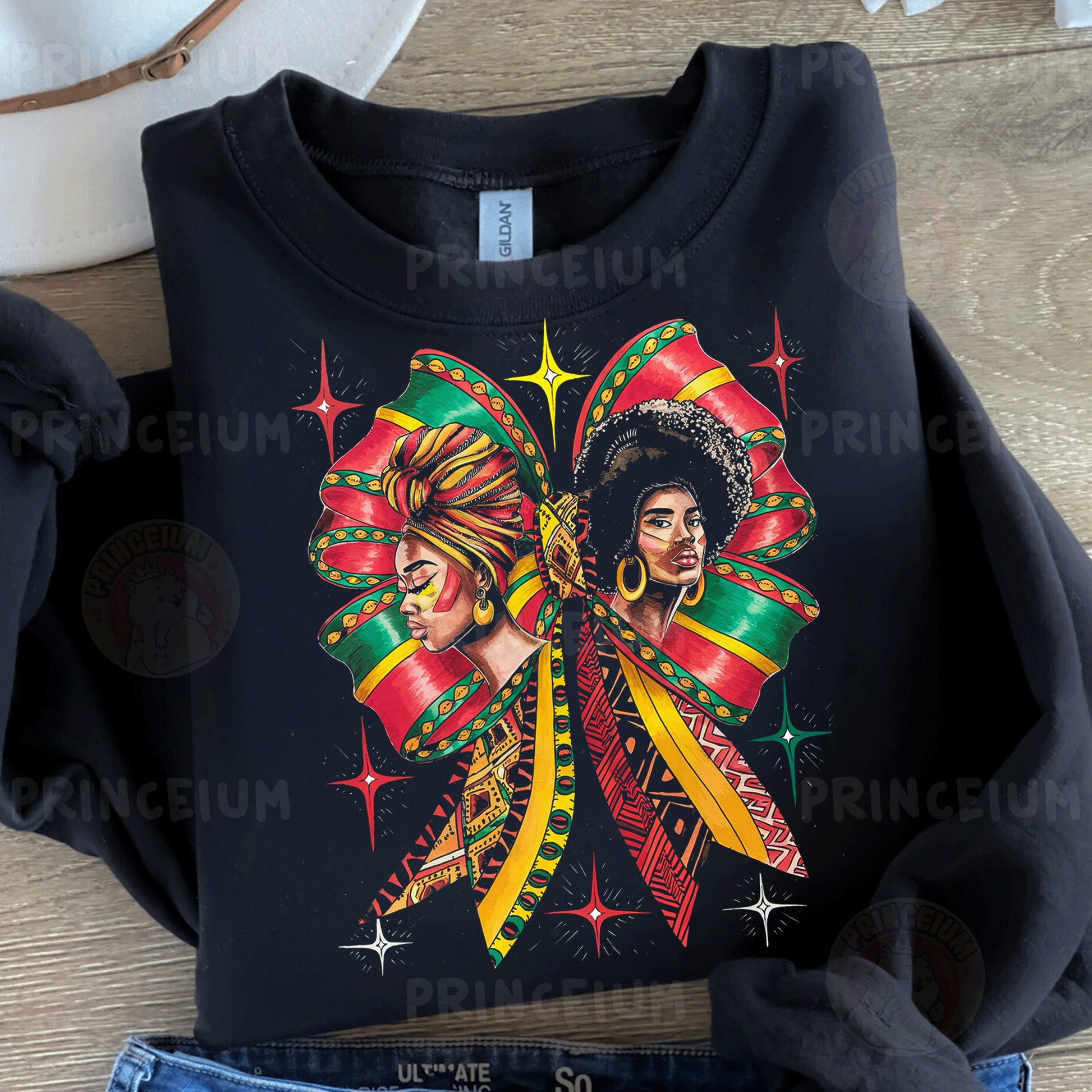 a t - shirt with a picture of two women on it