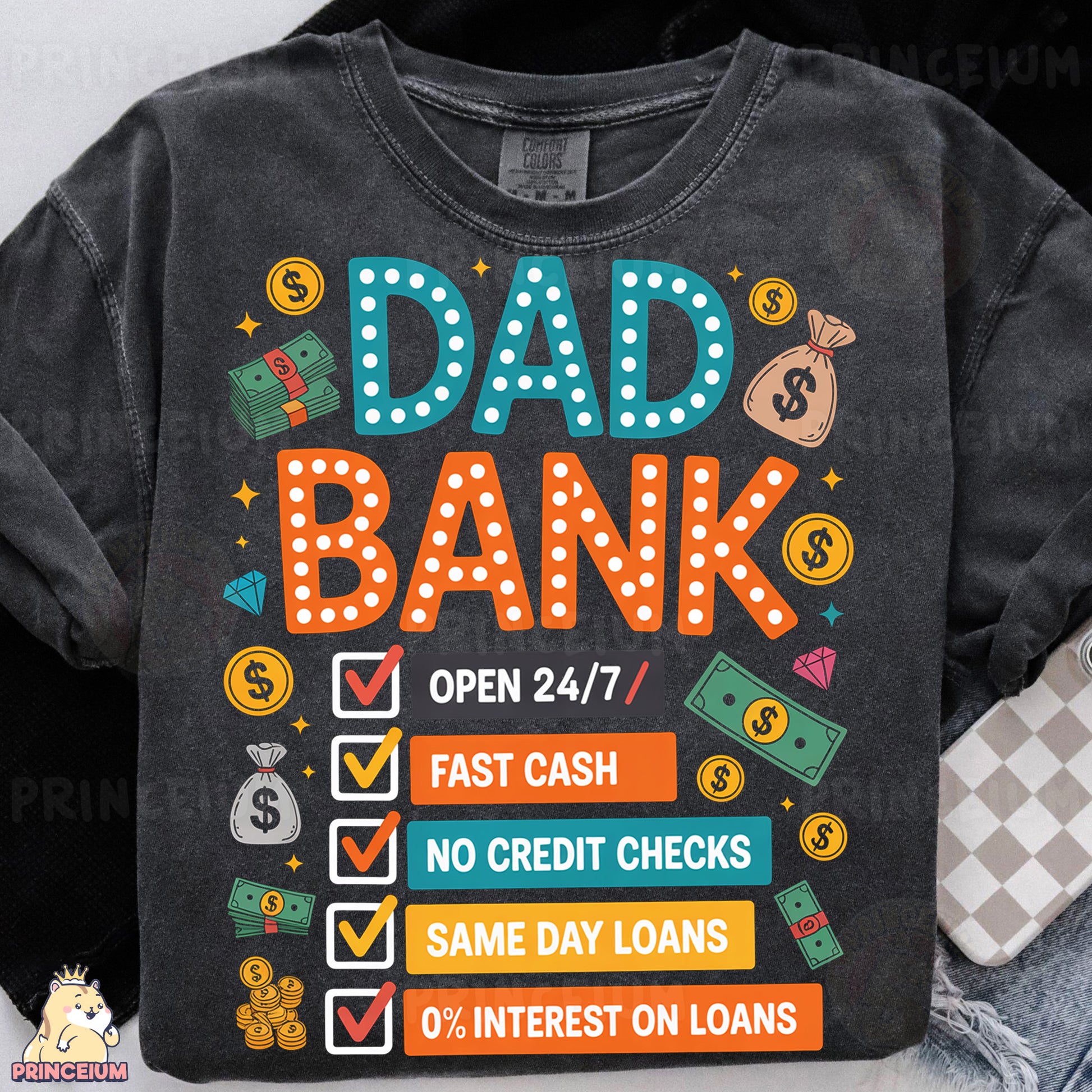 a t - shirt with the words dad bank on it