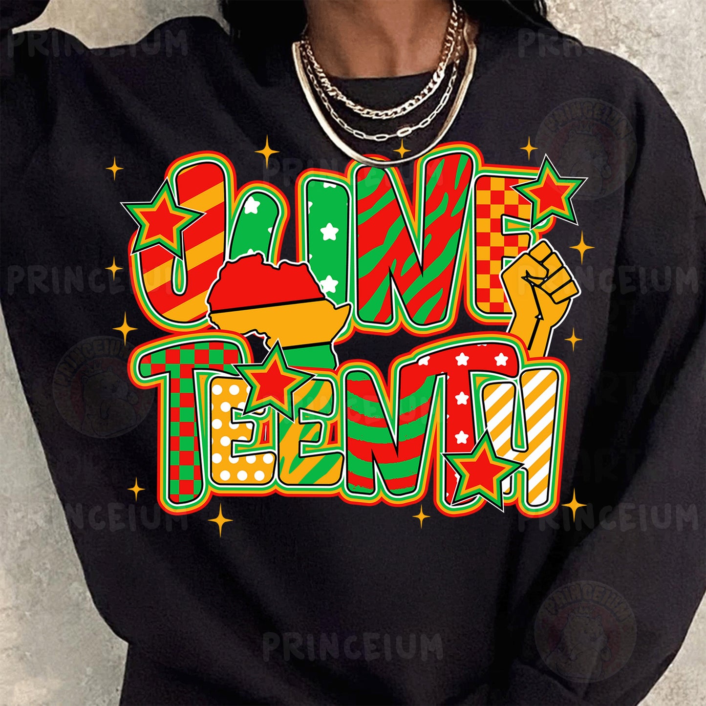 a woman wearing a black shirt with a christmas message on it