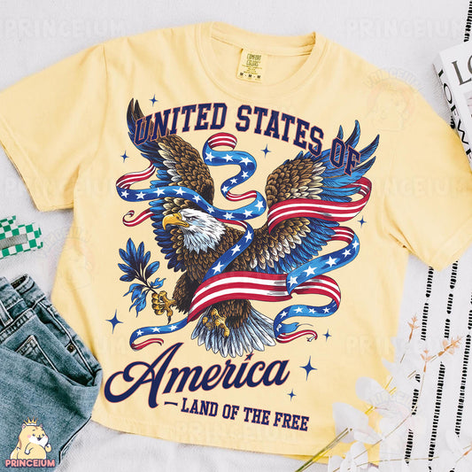 a t - shirt with an eagle and the words united states of america on it