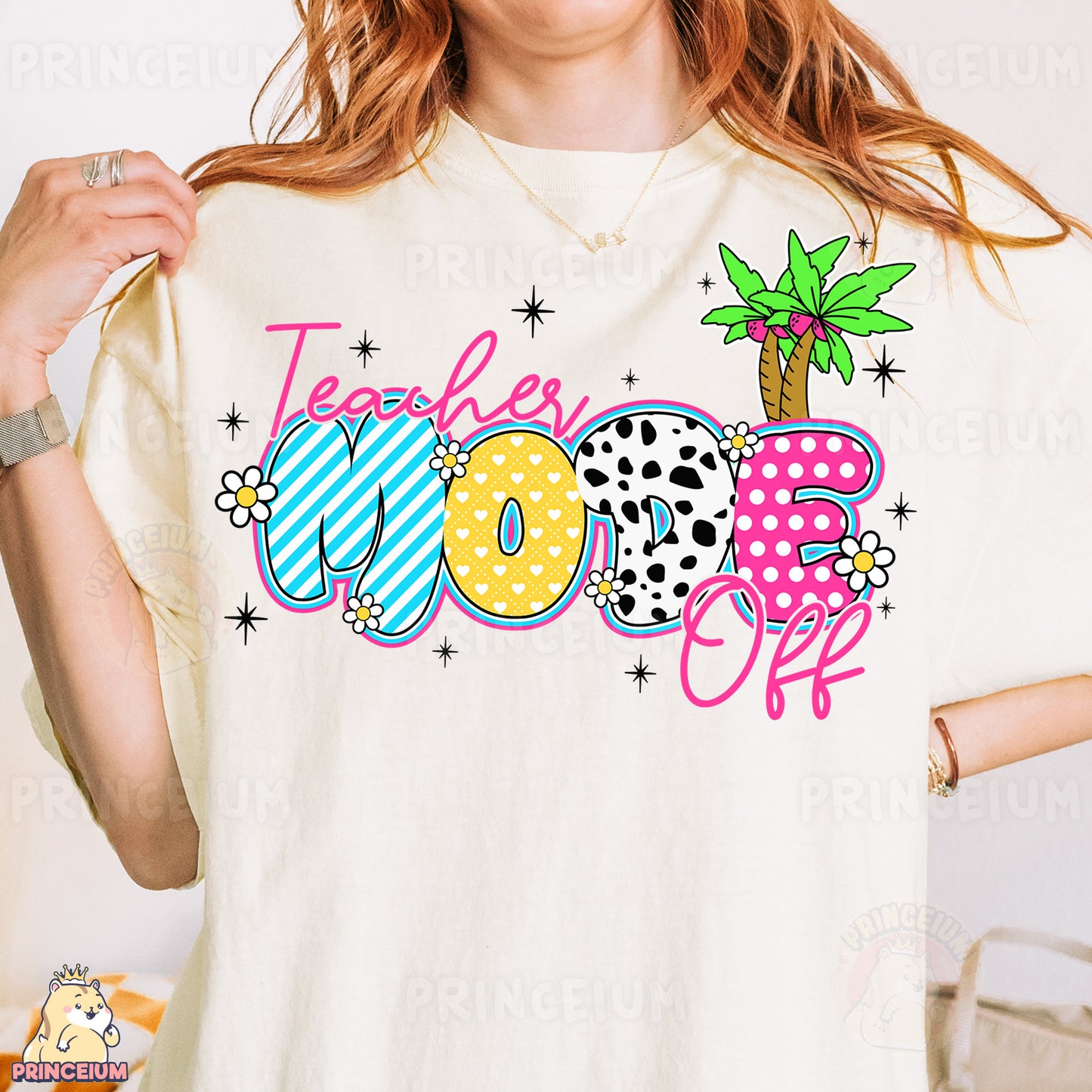 a woman wearing a teacher's do shirt