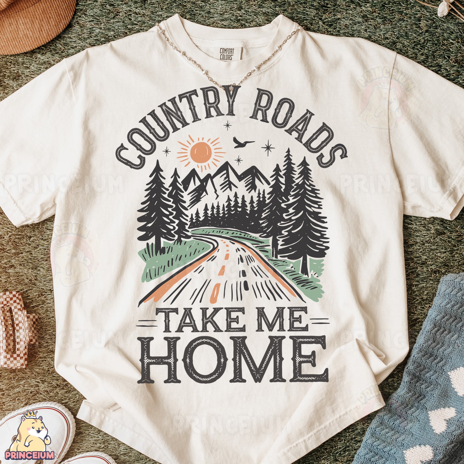 a t - shirt that says country roads take me home