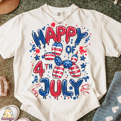 a fourth of july t - shirt with american flags on it